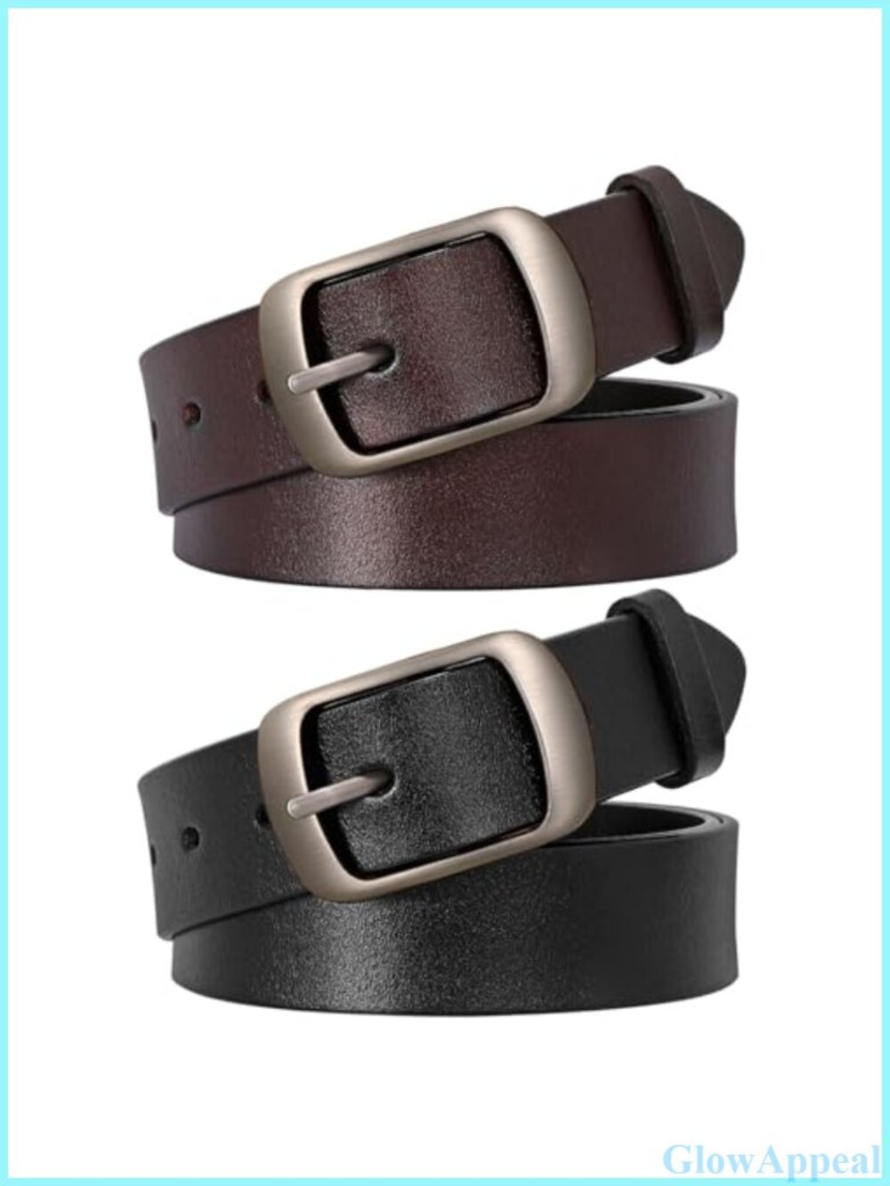 Faux Leather Women's Belt with Zinc Alloy Buckle Trim-to-Fit 1.3"